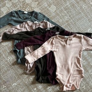 Jamie Kay Ribbed Long-Sleeve Bodysuits in Slate, Blush, Plum, Olive